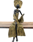 Bronze assis 40 cm vert n°4 Bronzes d'Afrique