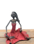 Bronze assis au sol 25 cm rouge n°5 Bronzes d'Afrique
