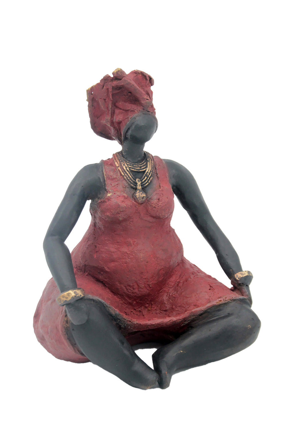 Bronze Big Mama 25 cm rouge n°1 Bronzes d'Afrique