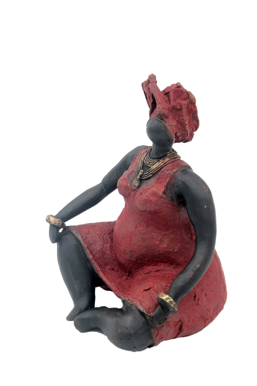 Bronze Big Mama 25 cm rouge n°1 Bronzes d'Afrique