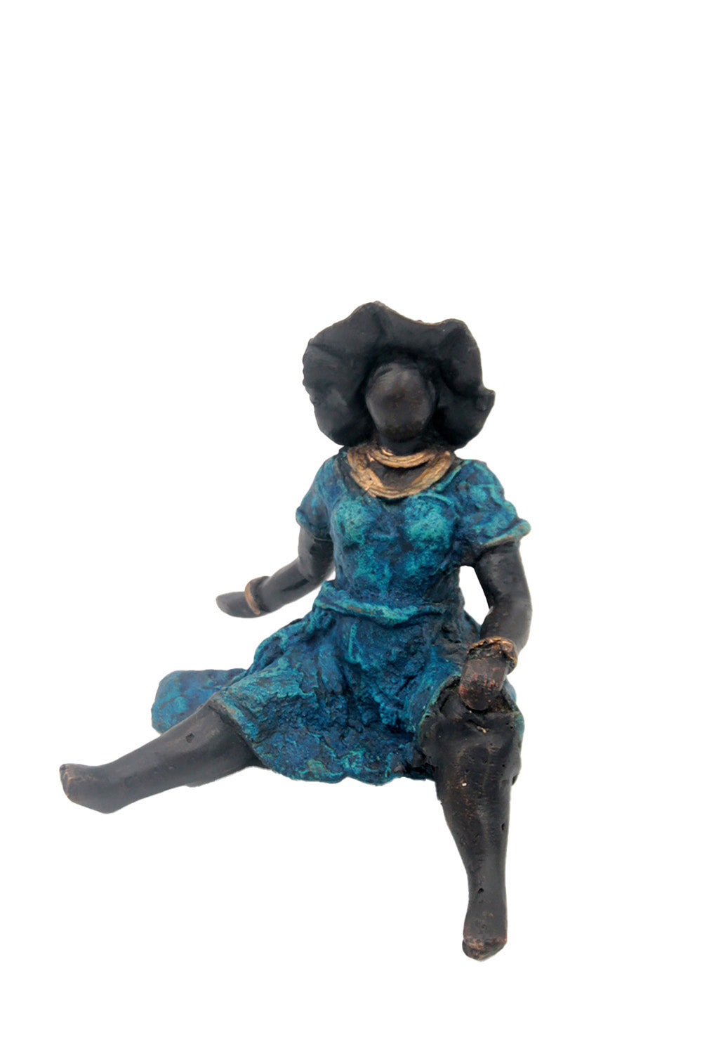 Bronze Big Mama 10 cm bleu n°1 Bronzes d'Afrique