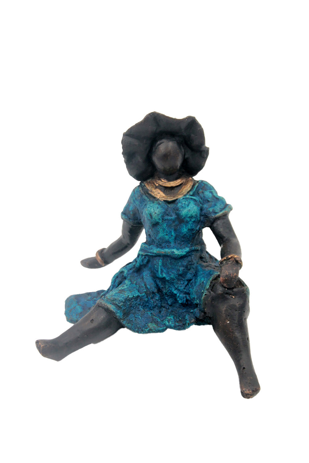 Bronze Big Mama 10 cm bleu n°1 Bronzes d'Afrique