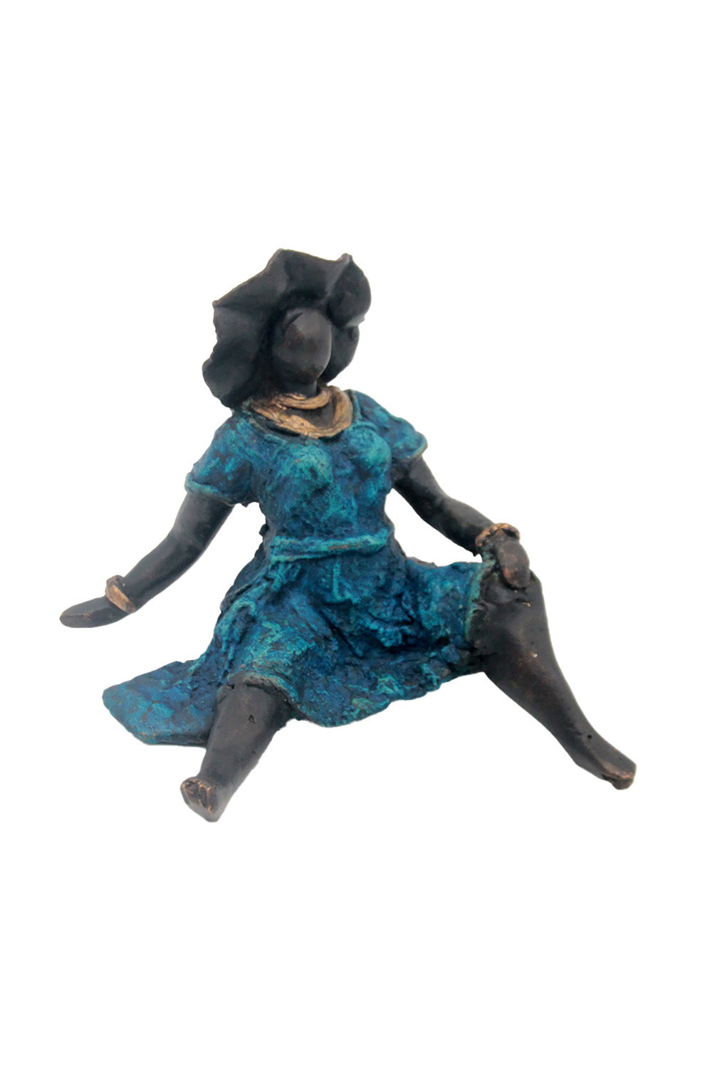 Bronze Big Mama 10 cm bleu n°1 Bronzes d'Afrique