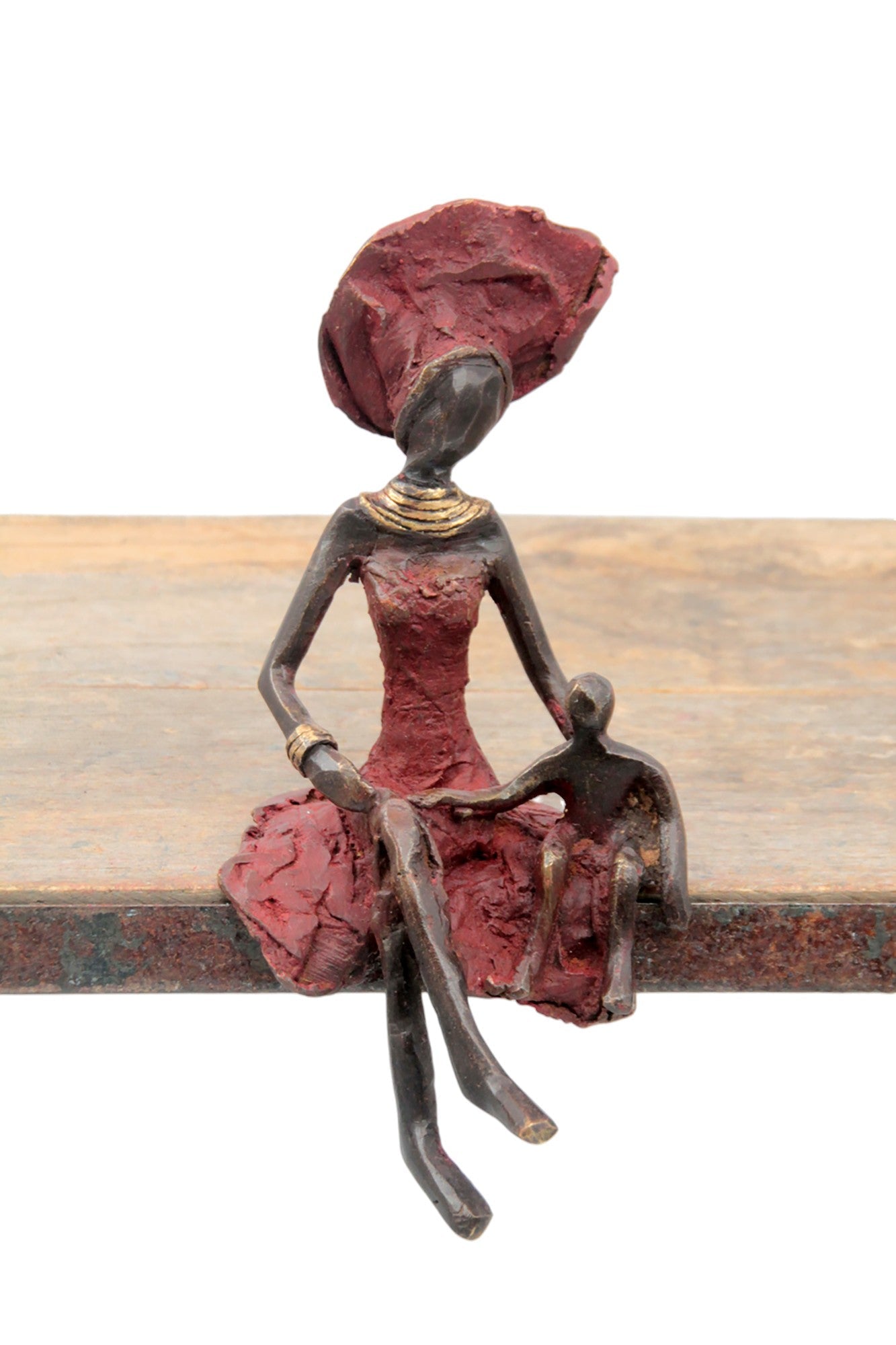 Bronze assis 15 cm rouge n°15 