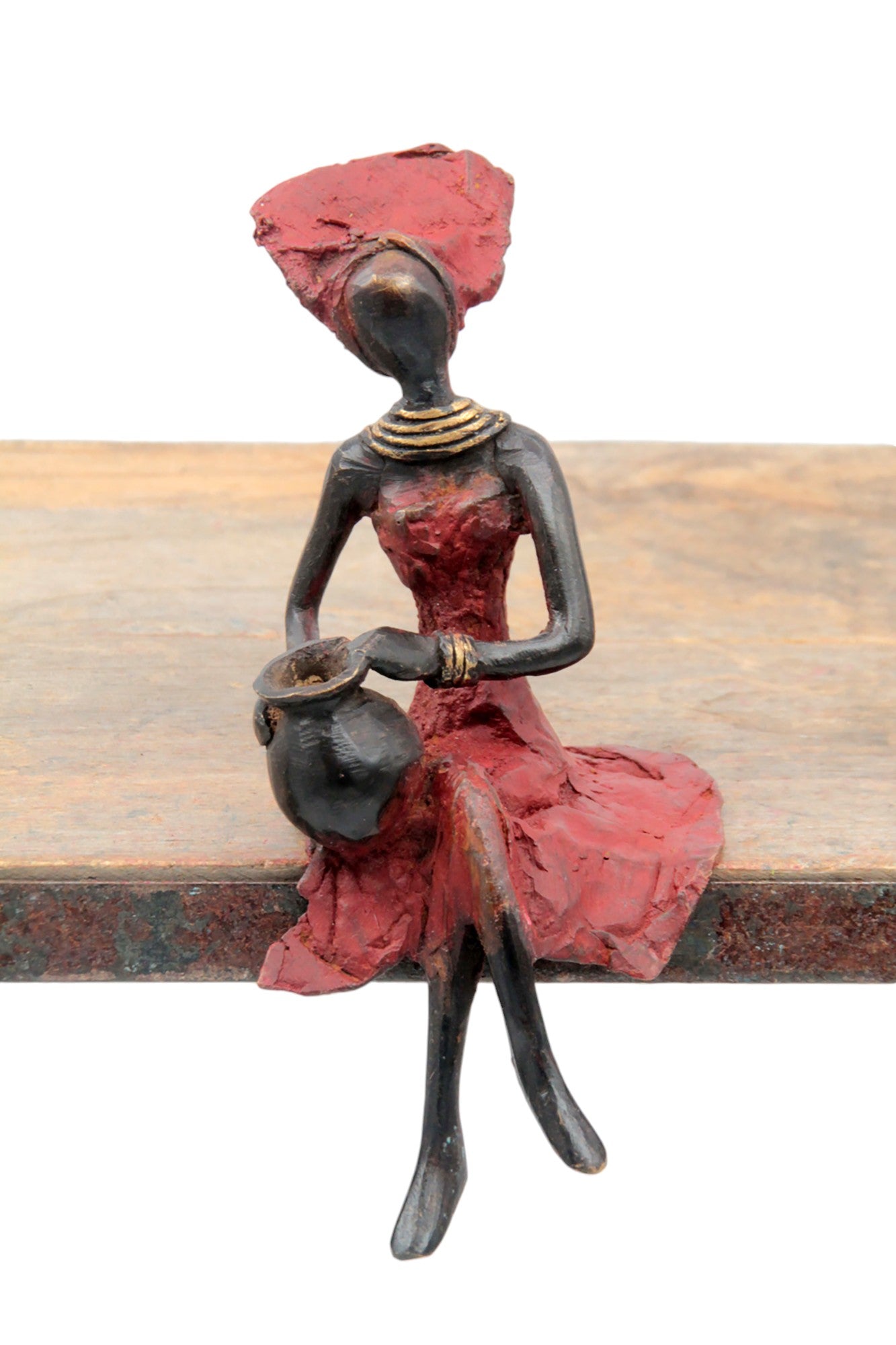Bronze assis 15 cm rouge n°18 