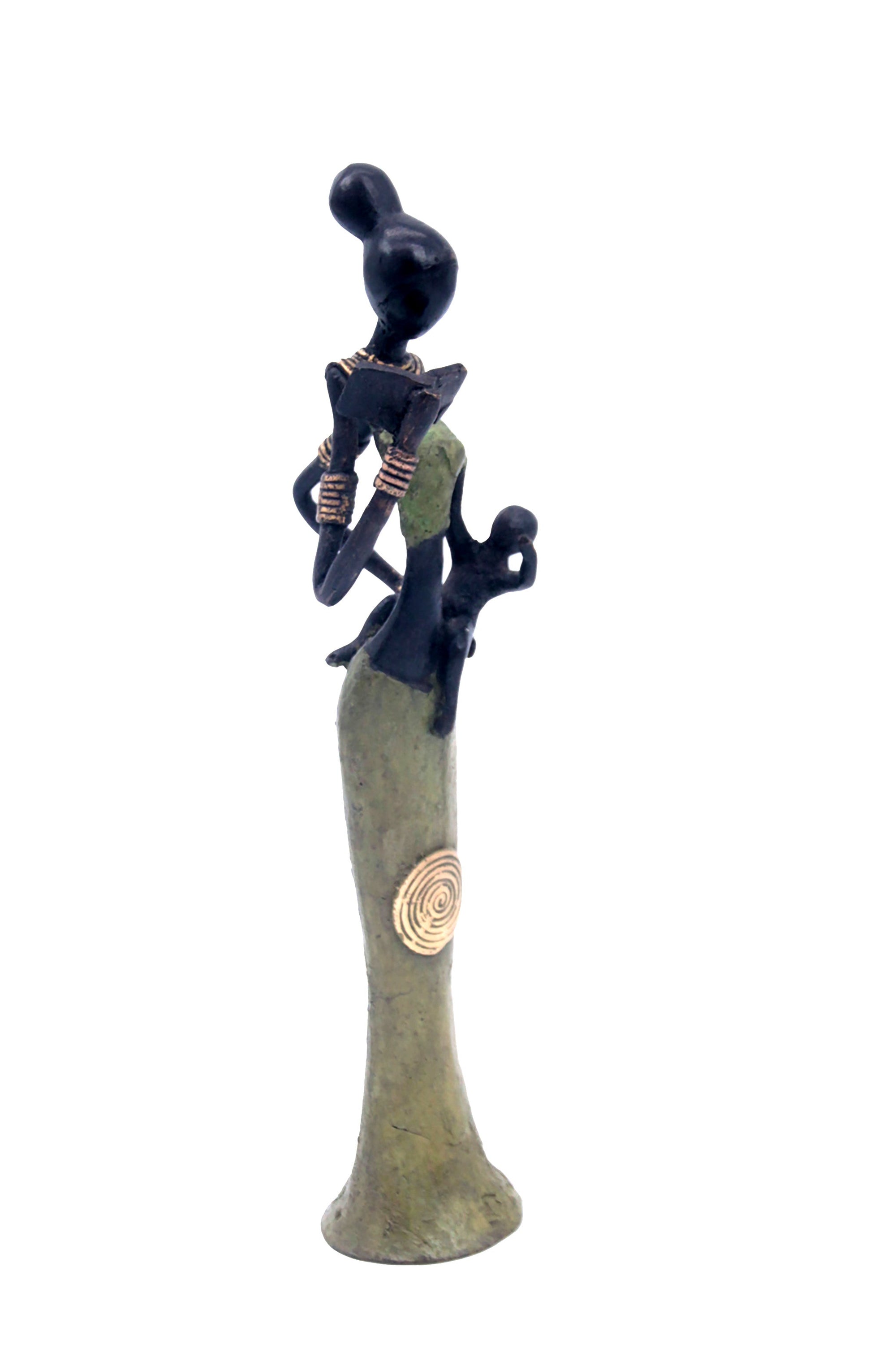 Bronze Mohamadi Dermé 30 cm vert n°1 Bronzes d'Afrique