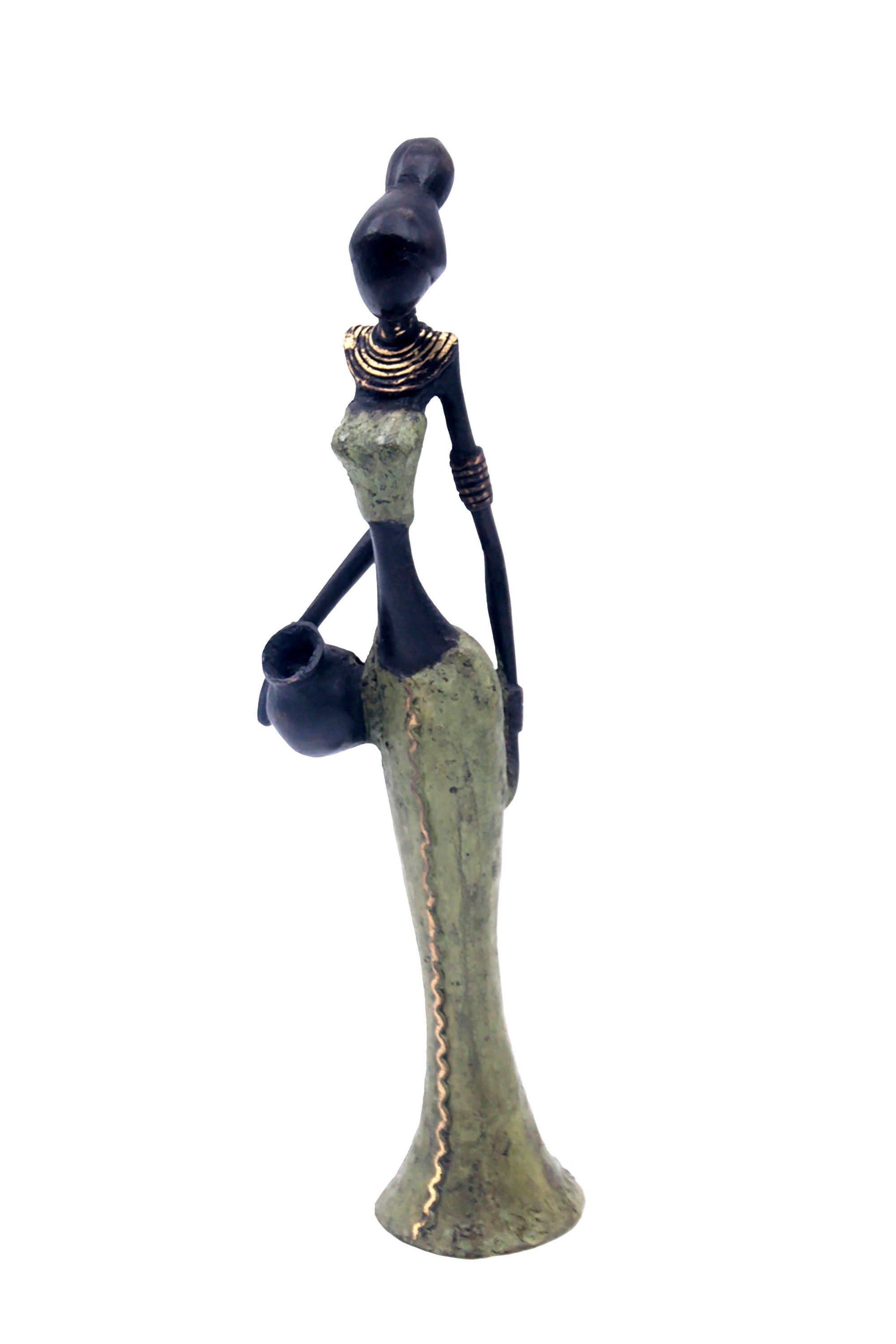 Bronze Mohamadi Dermé 30 cm vert n°3 Bronzes d'Afrique