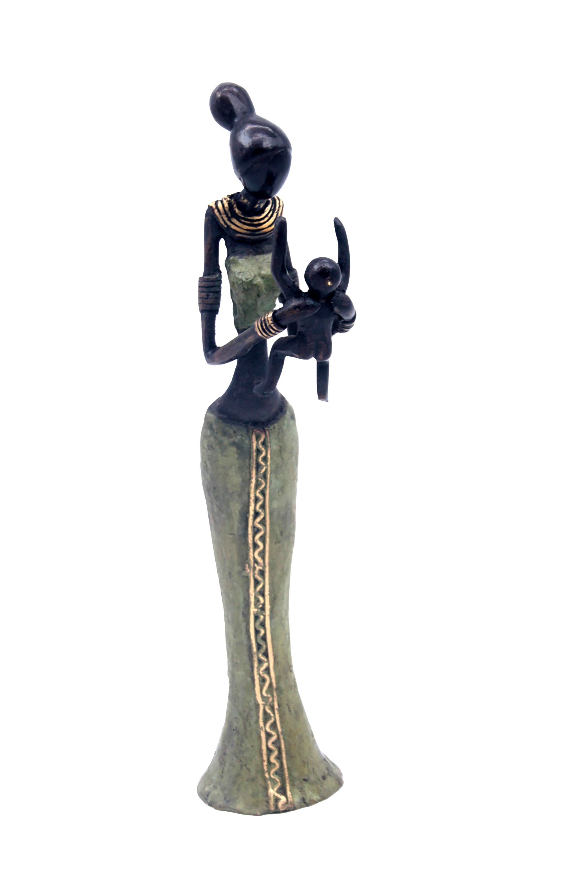 Bronze Mohamadi Dermé 30 cm vert n°7 Bronzes d'Afrique