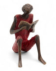 Bronze assis à poser 25 cm rouge n°6 