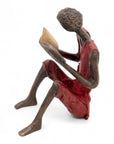 Bronze assis à poser 25 cm rouge n°6 