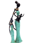 Bronze Mohamadi Dermé 30 cm turquoise n°1 Bronzes d'Afrique
