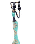 Bronze Mohamadi Dermé 30 cm turquoise n°6 Bronzes d'Afrique