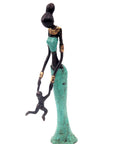 Bronze Mohamadi Dermé 30 cm turquoise n°7 Bronzes d'Afrique