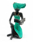 Bronze assis à poser 25 cm turquoise n°11 