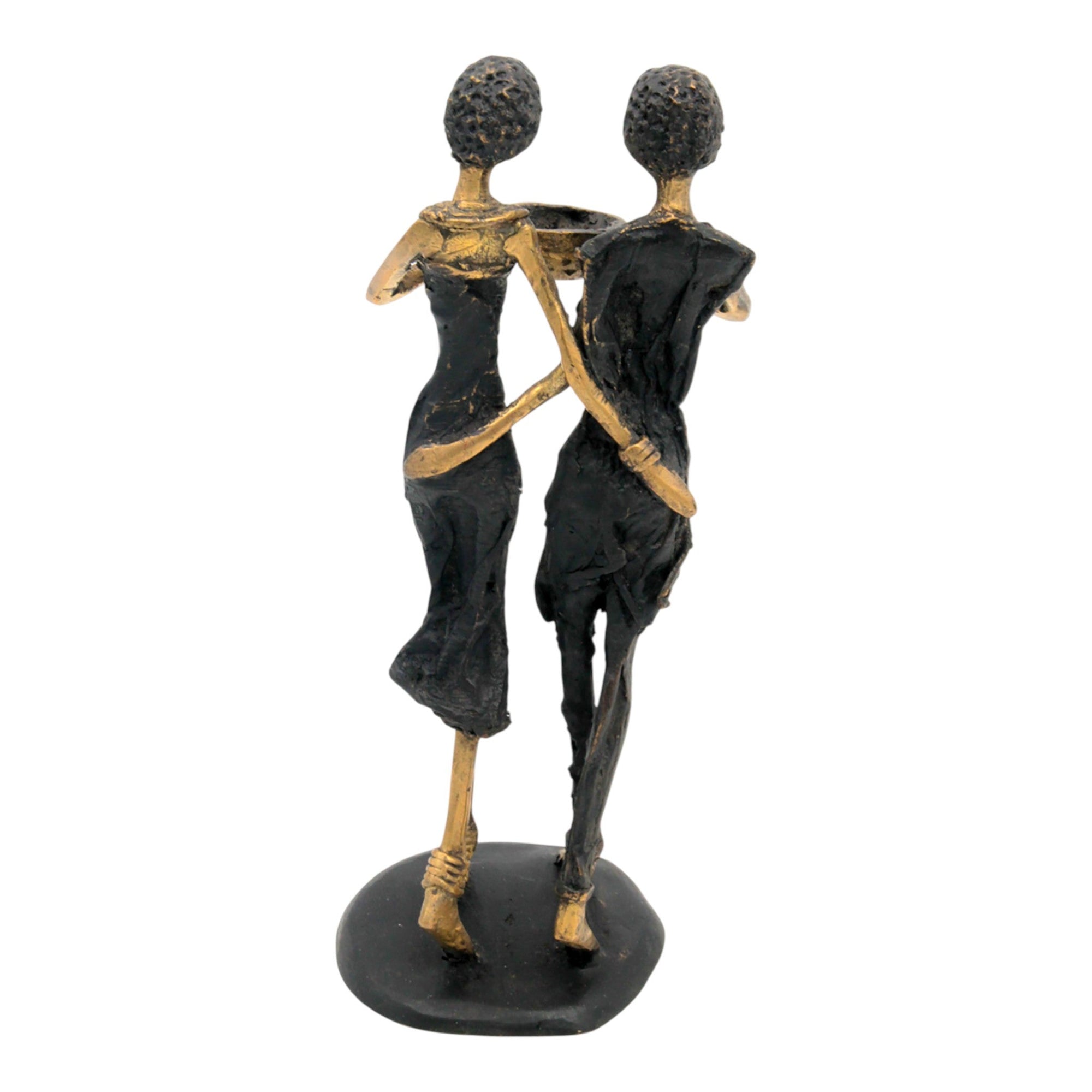 Bronze couple 25 cm noir et doré n°2 