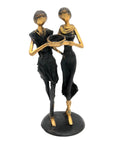 Bronze couple 25 cm noir et doré n°2 