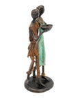 Bronze couple 25 cm marron et vert n°4 