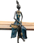 Bronze assis 35 cm bleu n°2 