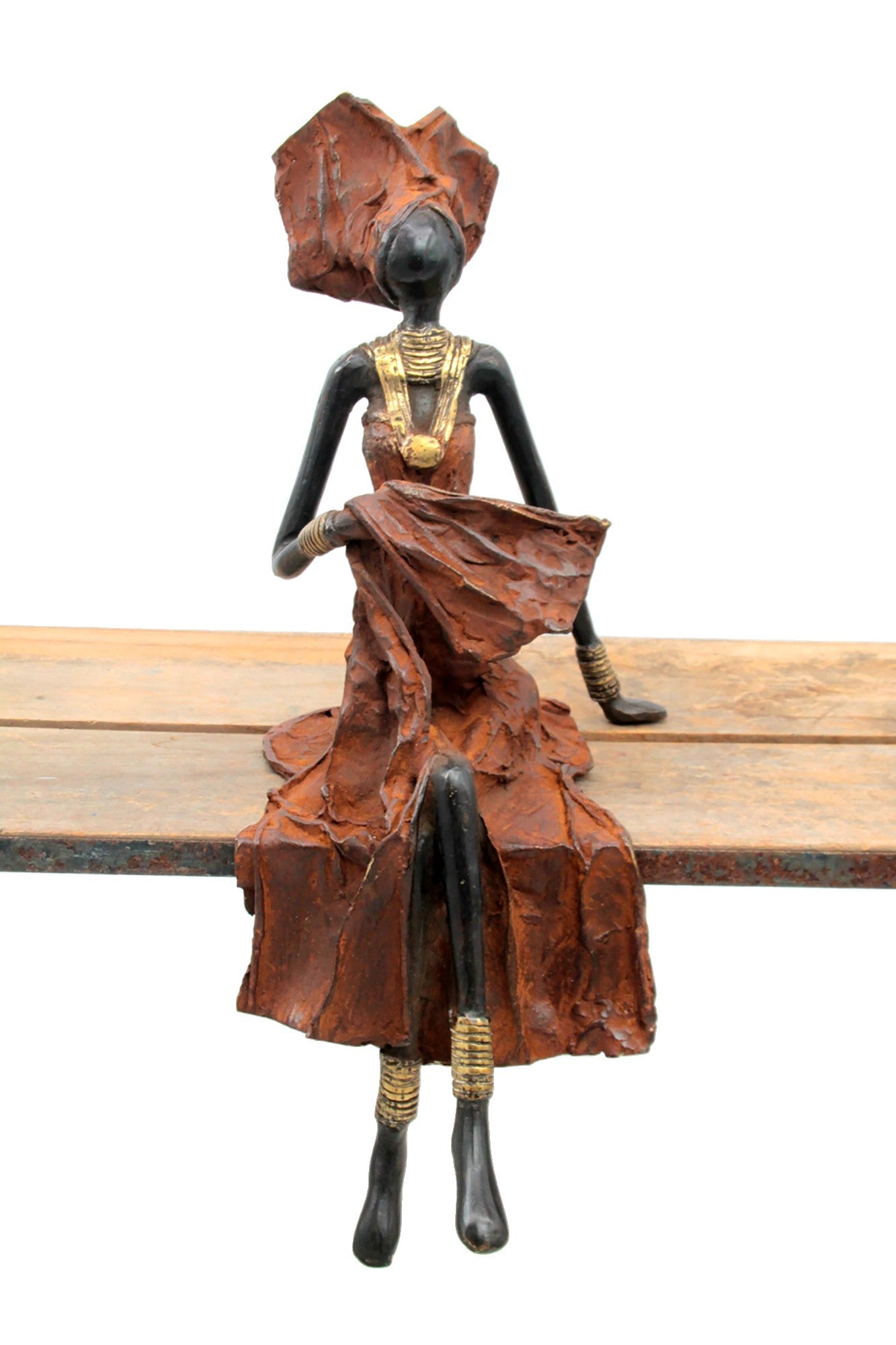 Bronze assis 40 cm marron n°6 