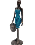 Bronze 30 cm bleu n°1 Bronzes d'Afrique