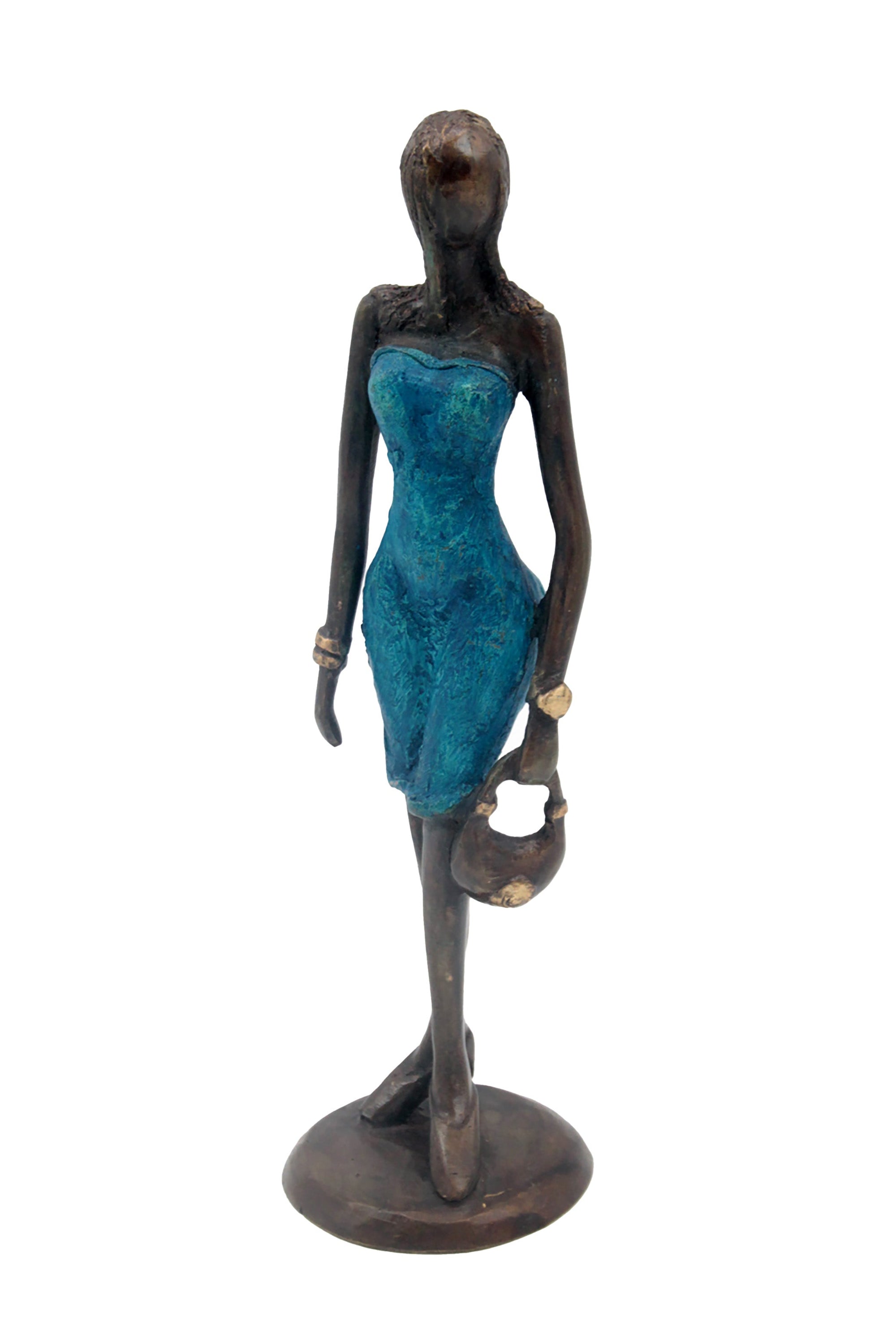 Bronze 30 cm bleu n°3 Bronzes d'Afrique