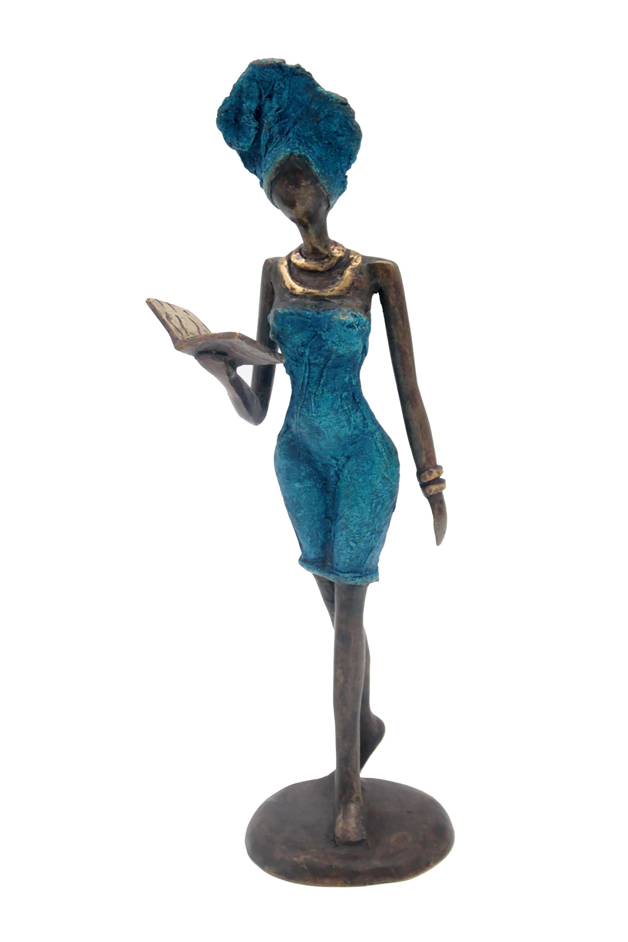 Bronze 30 cm bleu n°6 Bronzes d'Afrique