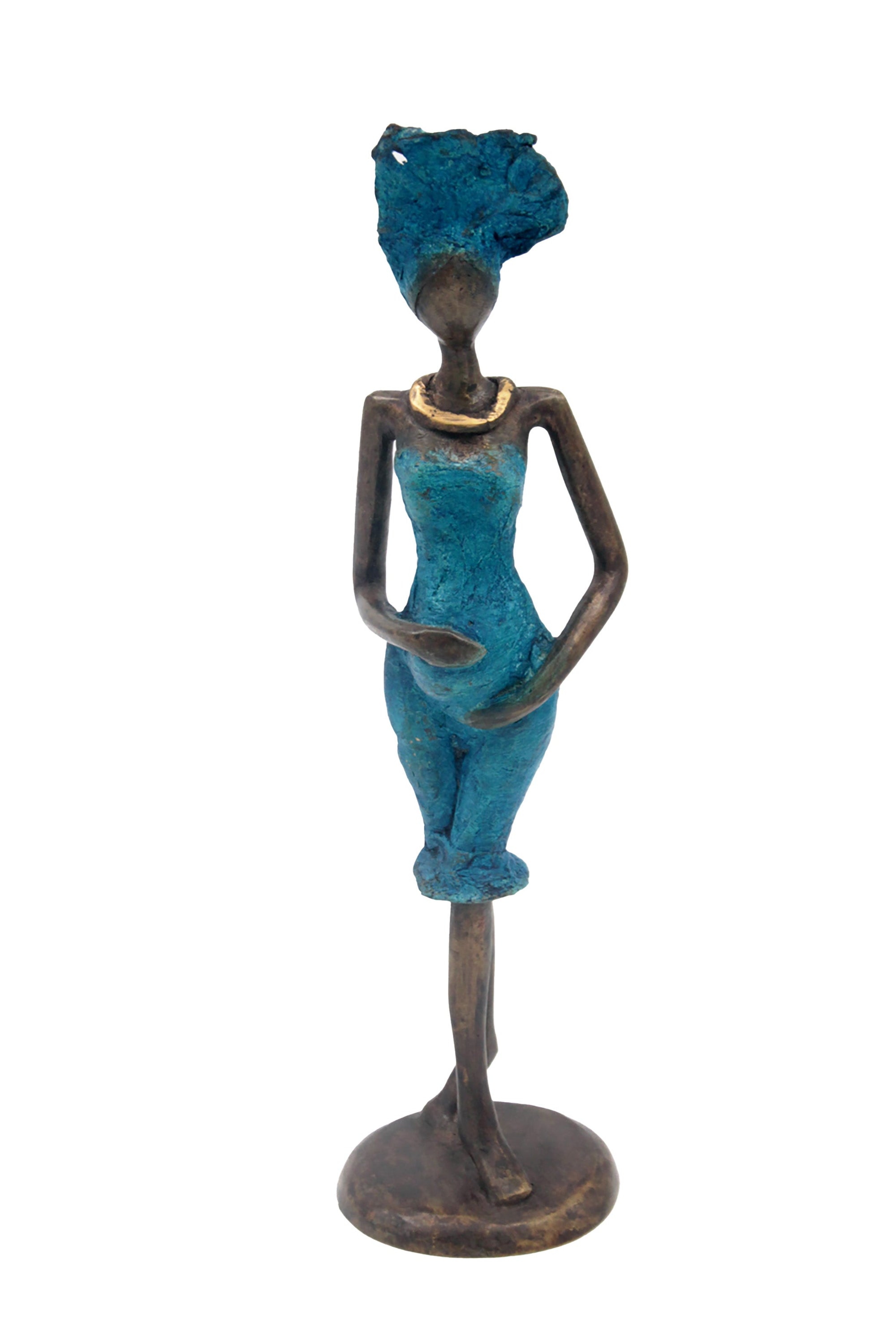 Bronze 30 cm bleu n°9 Bronzes d'Afrique