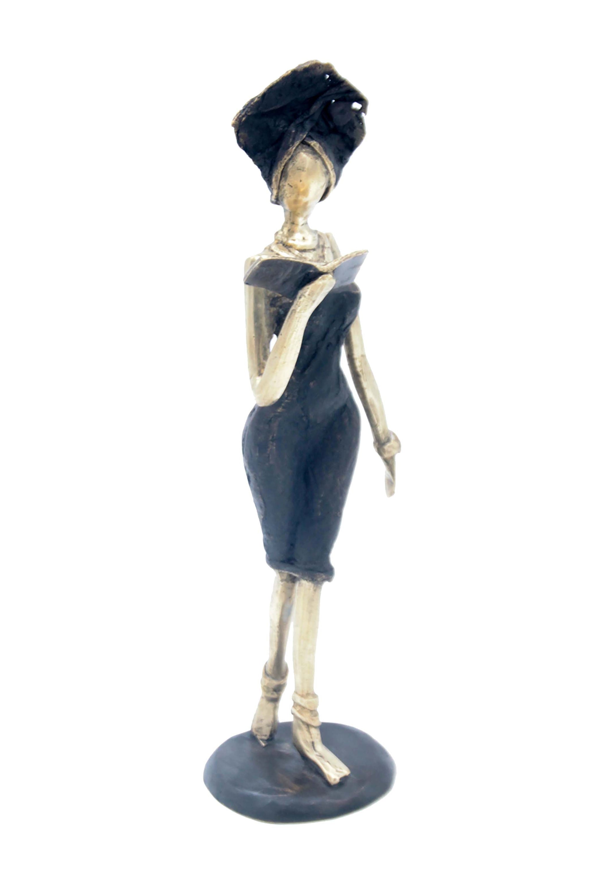 Bronze 30 cm noir et doré n°6 Bronzes d'Afrique