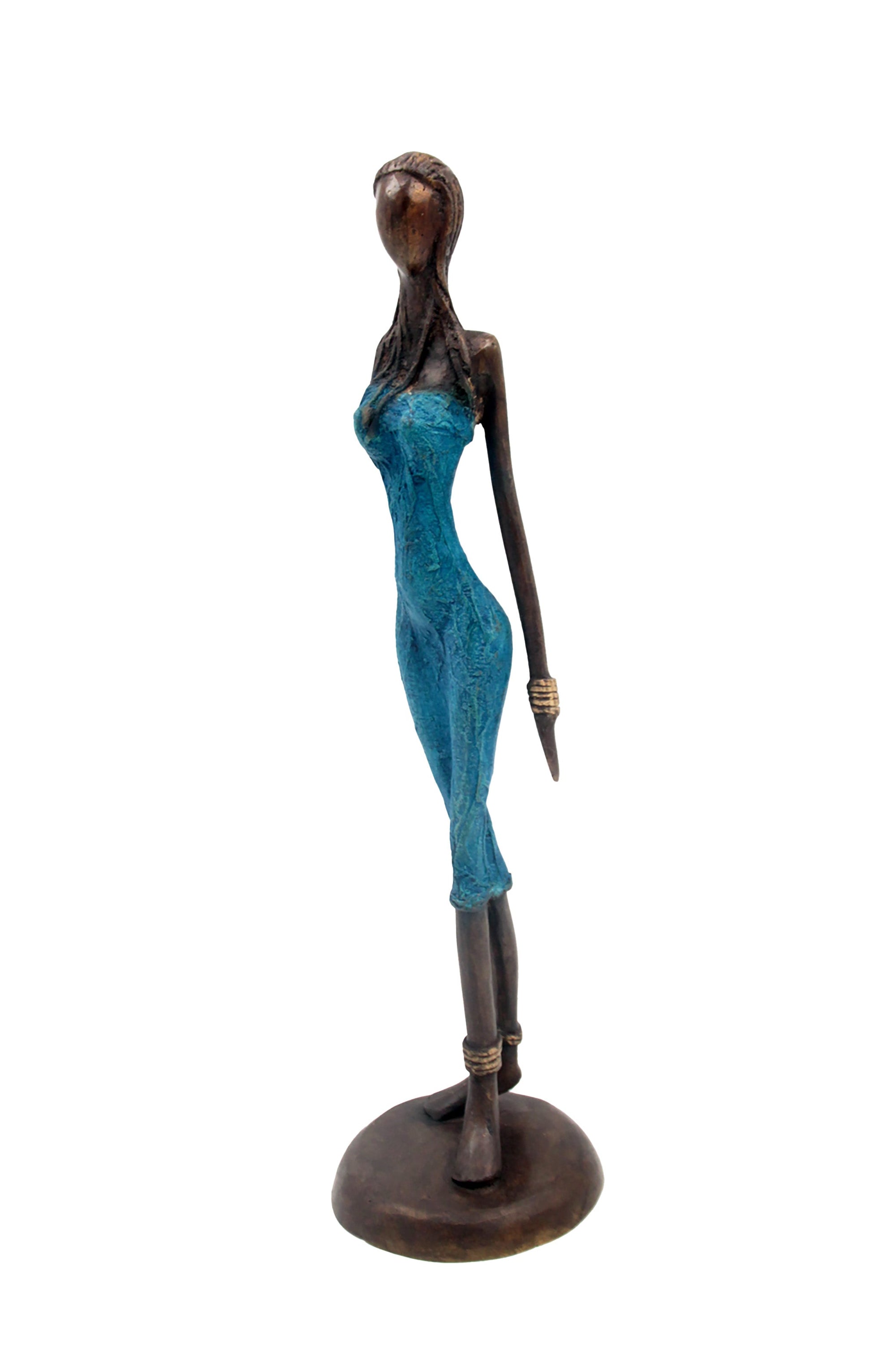 Bronze 40 cm bleu n°4 Bronzes d'Afrique