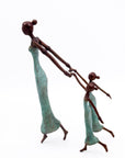 Bronze Mohamadi Dermé 40 cm turquoise n°2 Bronzes d'Afrique