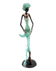 Bronze 35 cm turquoise n°6 