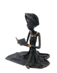 Bronze assis au sol 25 cm noir n°10 Bronzes d'Afrique