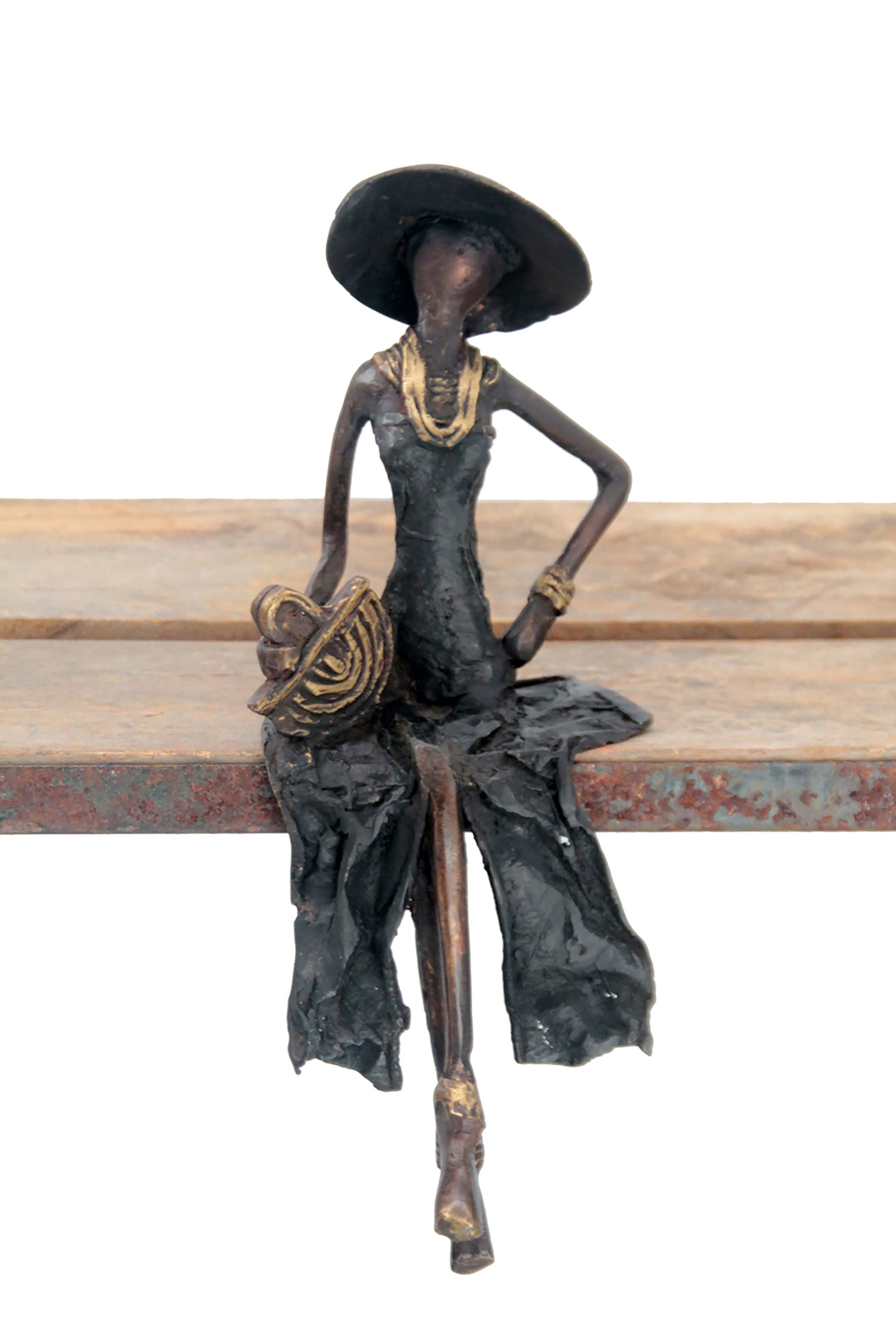 Bronze assis 25 cm noir n°15 Bronzes d'Afrique