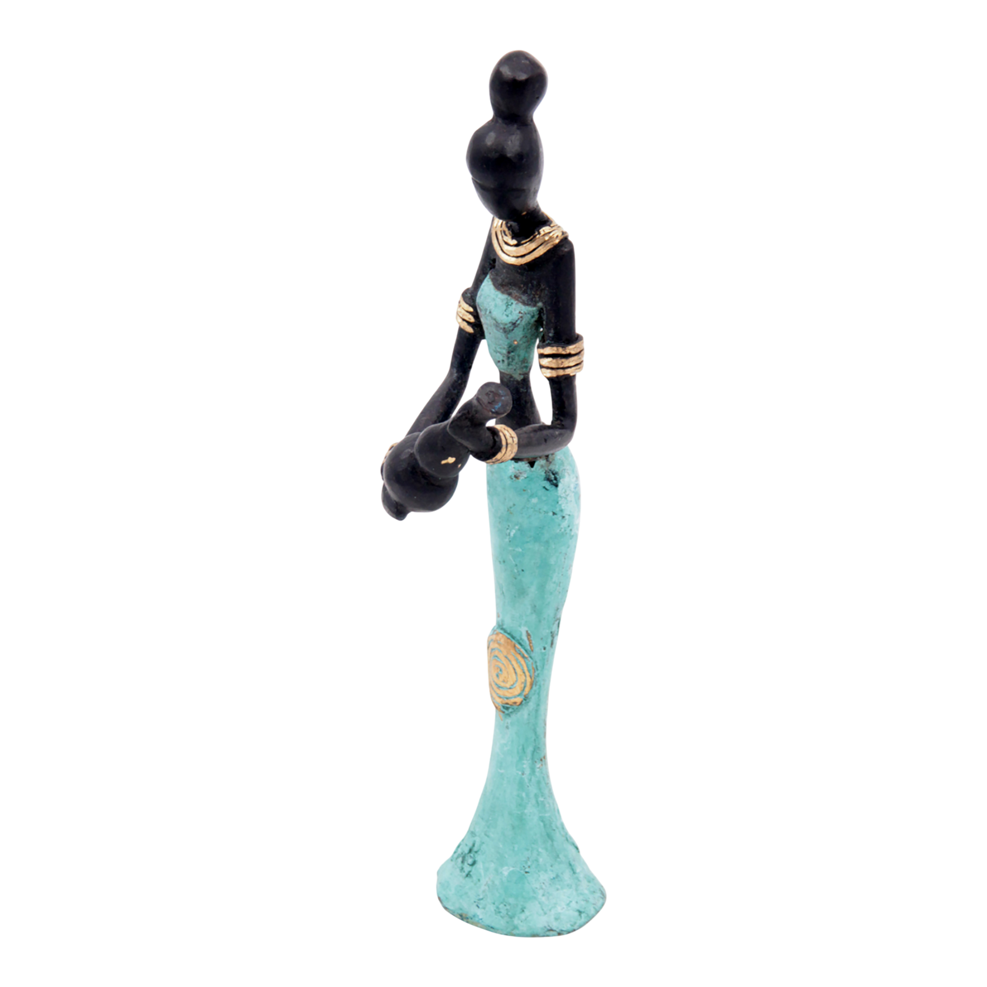 Bronze Mohamadi Dermé 20 cm turquoise n°4 