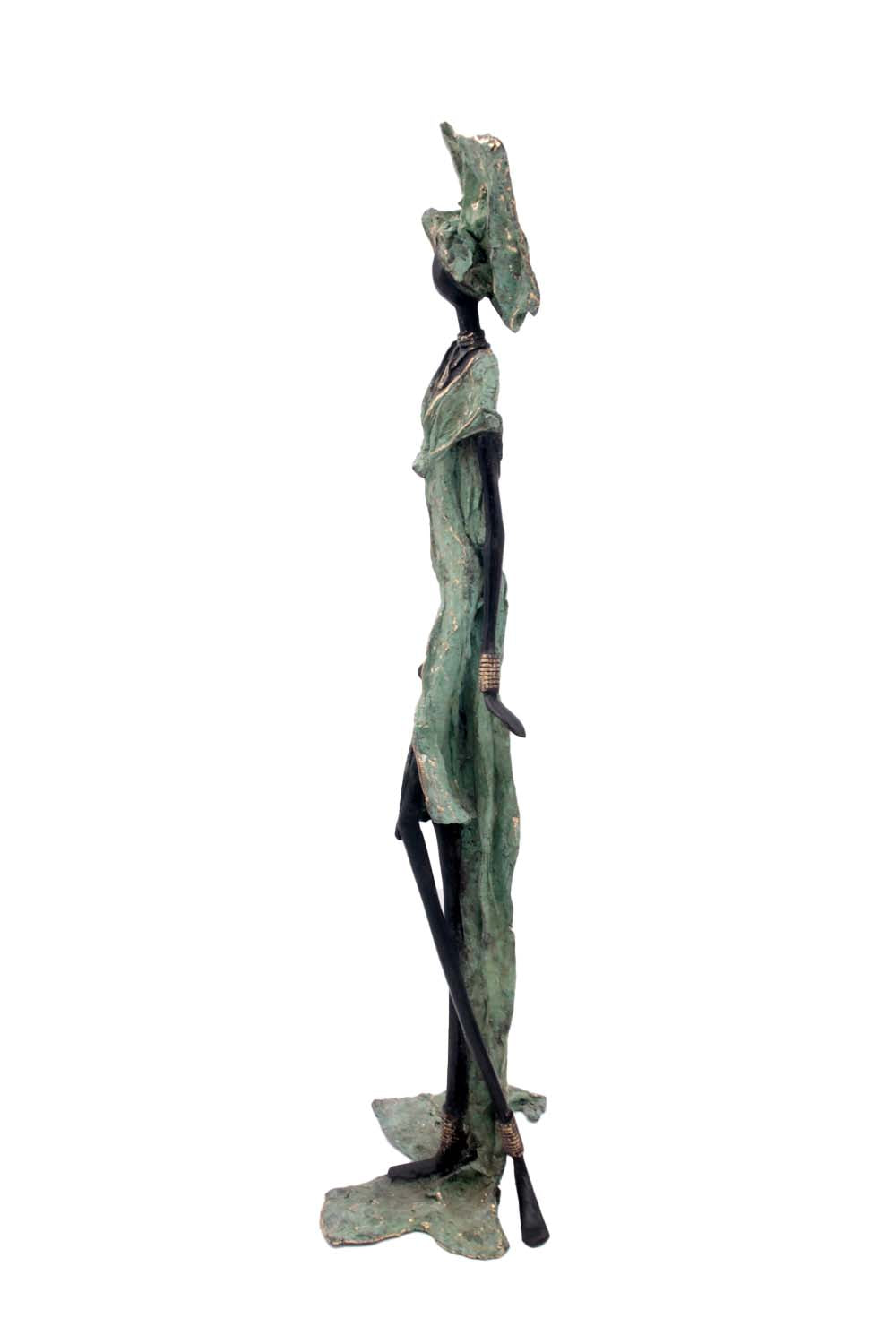 Bronze sans socle 55 cm vert et marron n°1 Bronzes d'Afrique