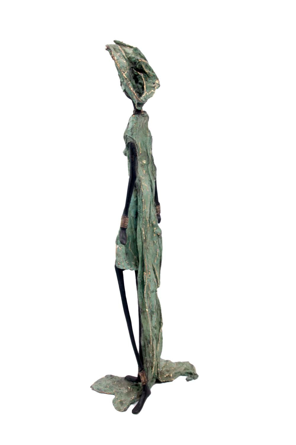 Bronze sans socle 55 cm vert et marron n°1 Bronzes d'Afrique