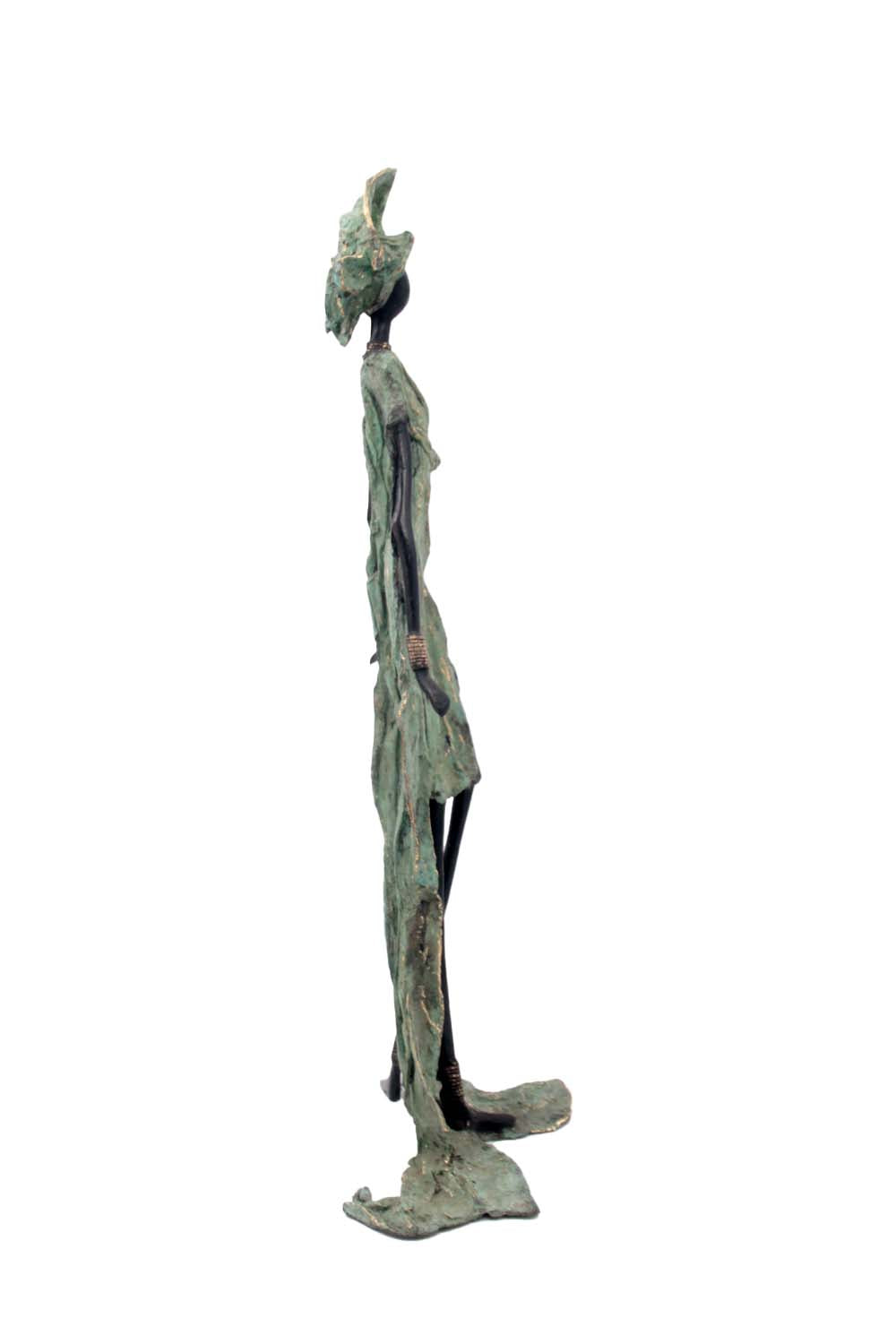 Bronze sans socle 55 cm vert et marron n°1 Bronzes d'Afrique