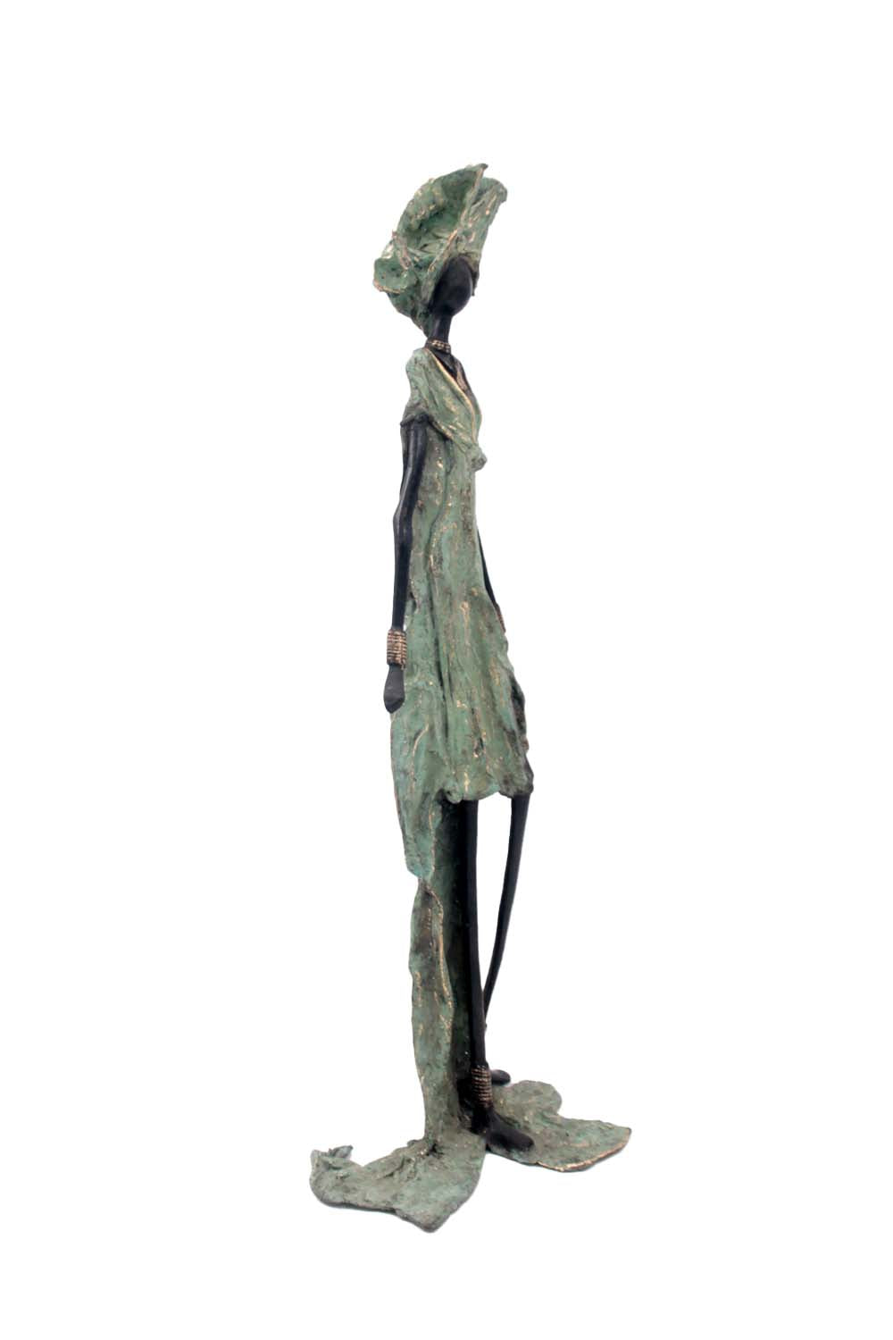 Bronze sans socle 55 cm vert et marron n°1 Bronzes d'Afrique