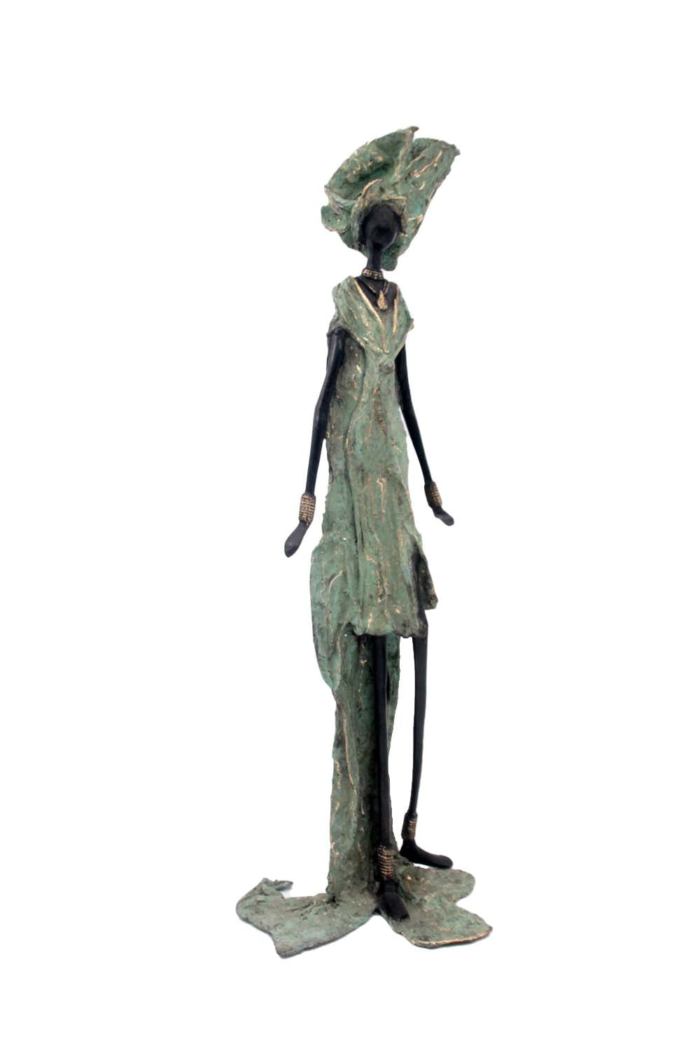 Bronze sans socle 55 cm vert et marron n°1 Bronzes d'Afrique
