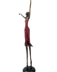 Bronze danseuse 55 cm rouge n°1 Bronzes d'Afrique
