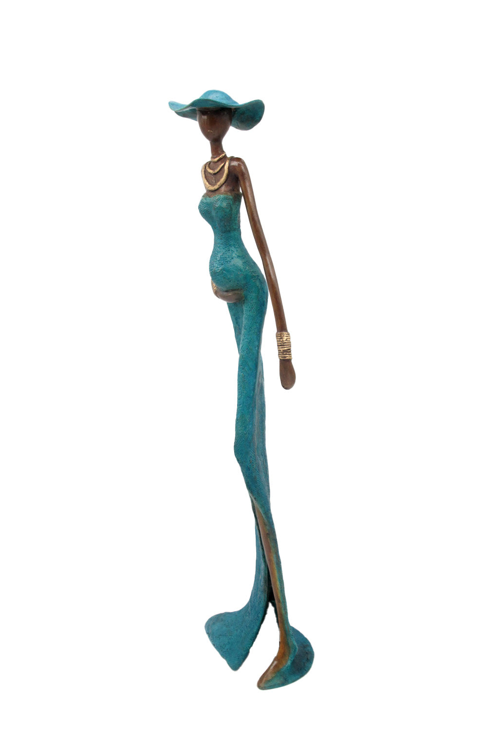Bronze Issouf sans socle 55 cm bleu n°1 Bronzes d'Afrique
