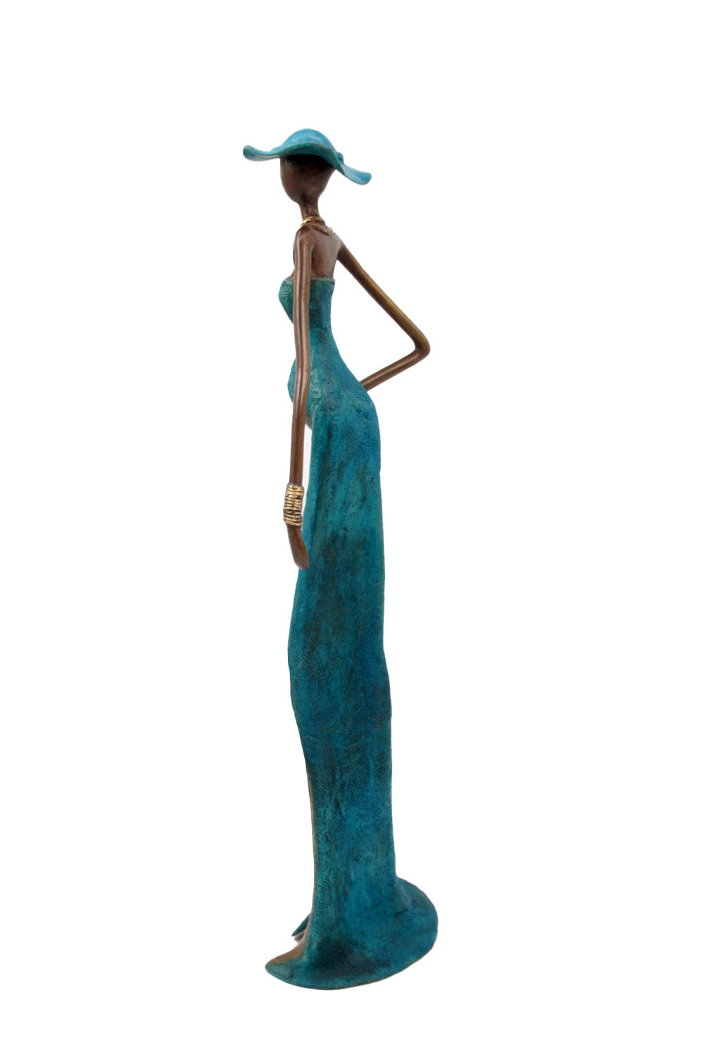 Bronze Issouf sans socle 55 cm bleu n°1 Bronzes d'Afrique