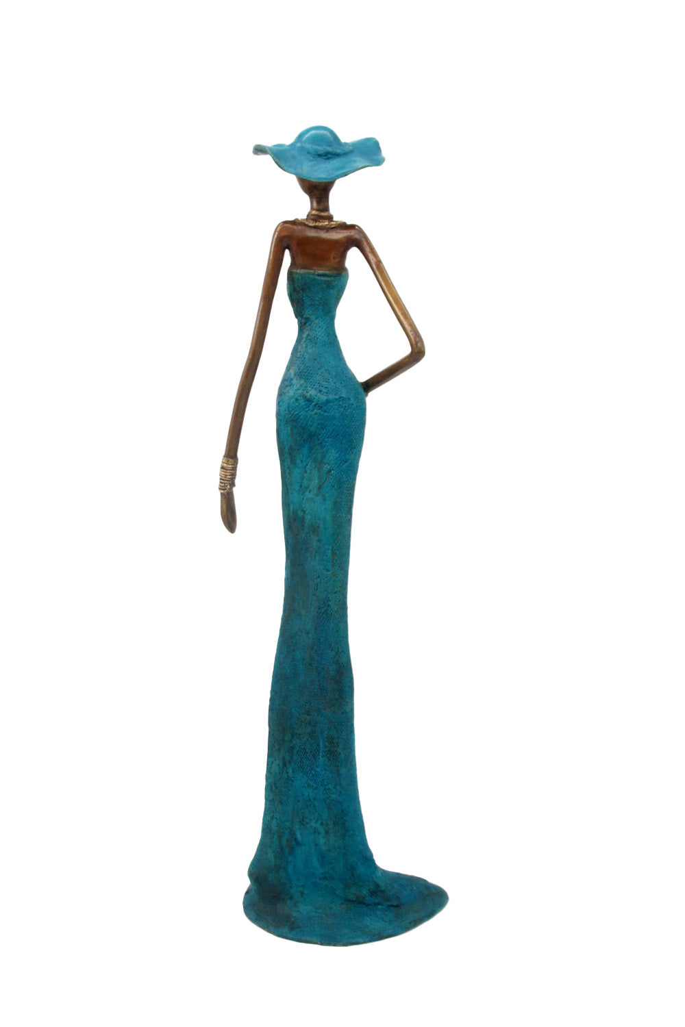 Bronze Issouf sans socle 55 cm bleu n°1 Bronzes d'Afrique