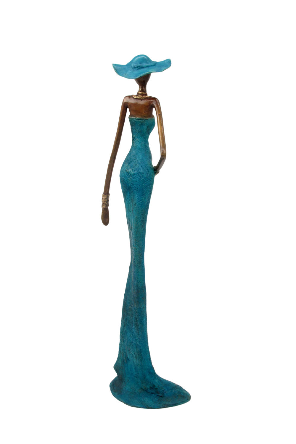 Bronze Issouf sans socle 55 cm bleu n°1 Bronzes d'Afrique