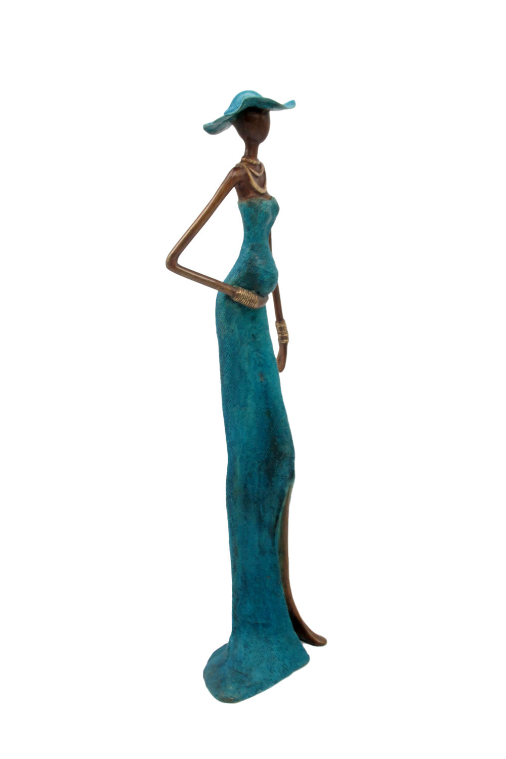 Bronze Issouf sans socle 55 cm bleu n°1 Bronzes d'Afrique