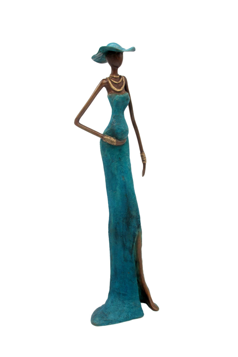 Bronze Issouf sans socle 55 cm bleu n°1 Bronzes d'Afrique
