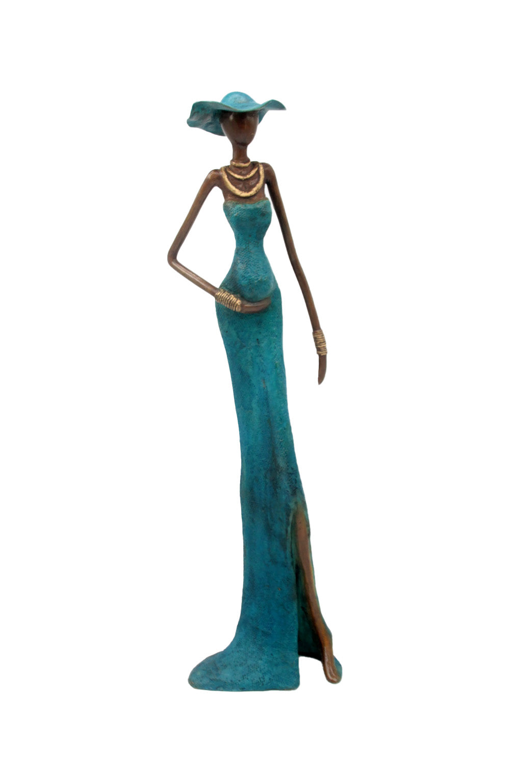 Bronze Issouf sans socle 55 cm bleu n°1 Bronzes d'Afrique