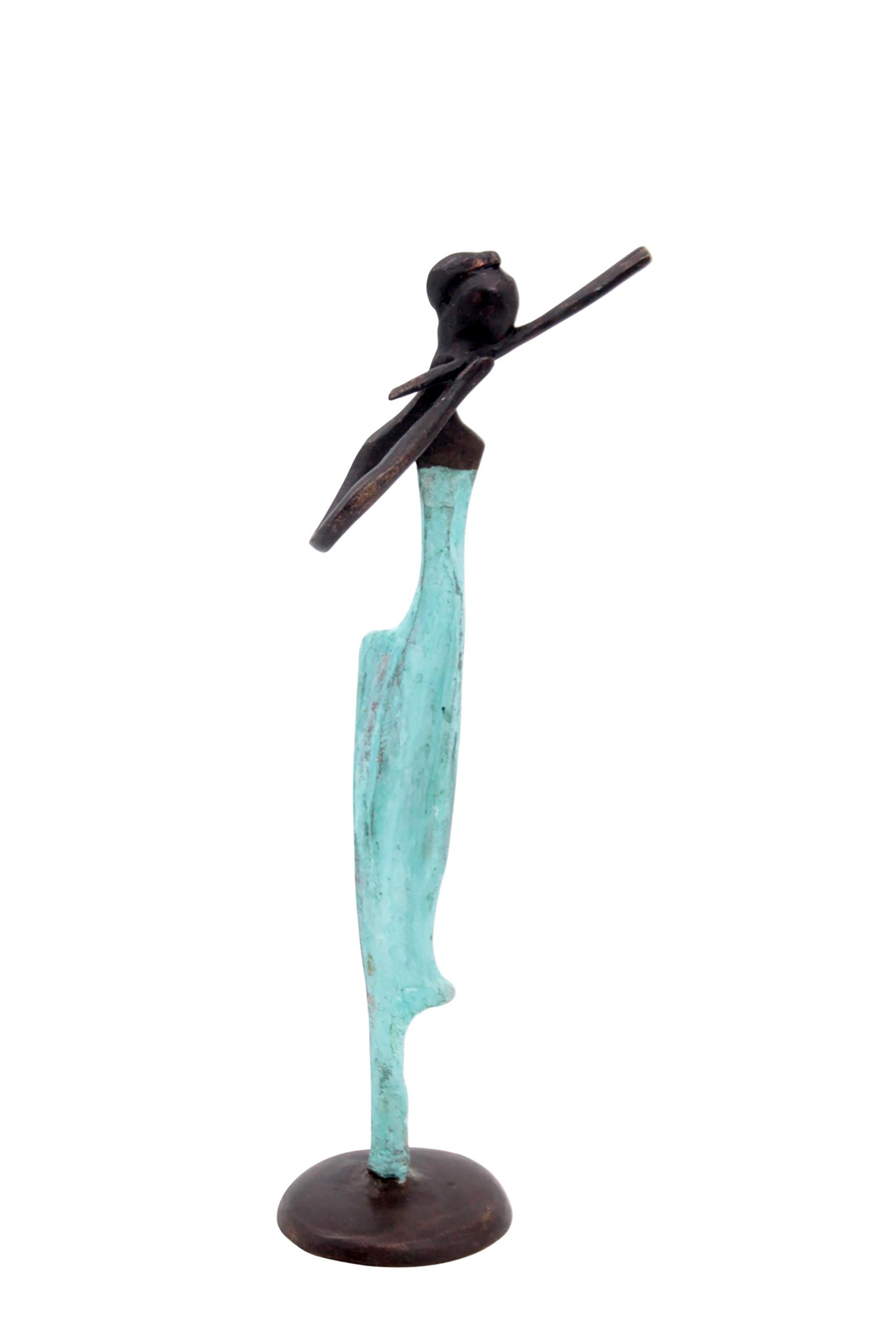 Abdoulaye's bronze 25cm turquoise n°1 