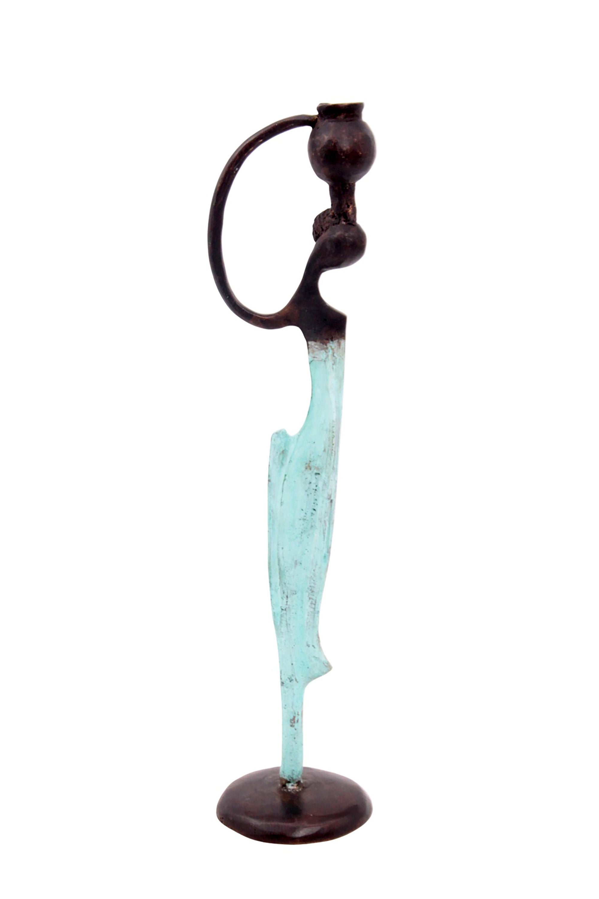 Abdoulaye's bronze 25cm turquoise n°2 