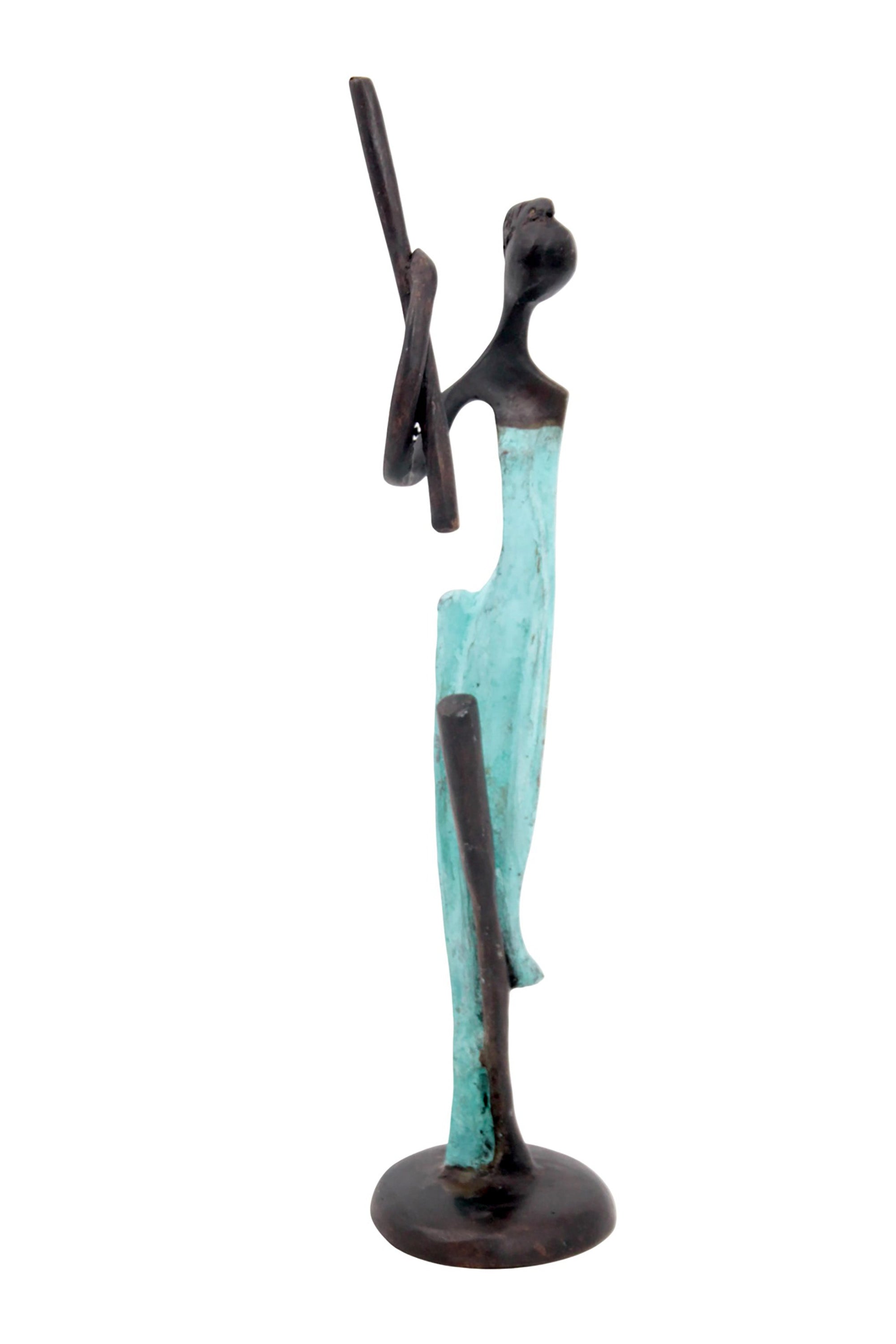 Abdoulaye's bronze 25cm turquoise n°3 